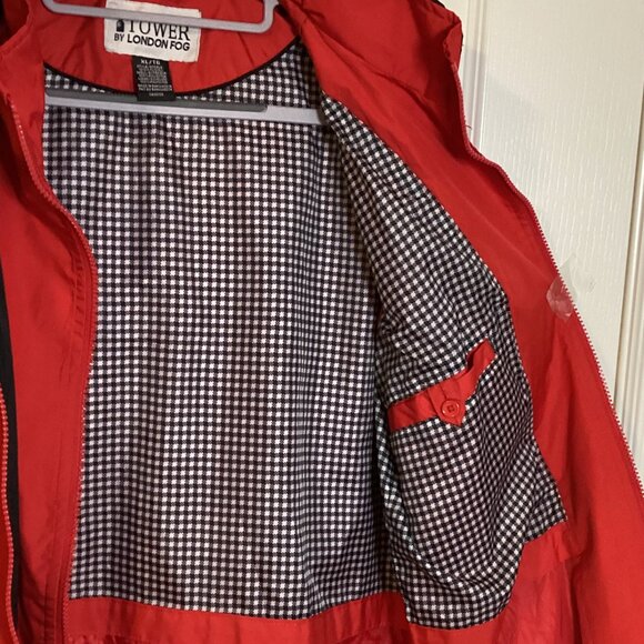 Tower by London Fog Women's Red Jacket Detachable Hood Size XL Double Zipper - Picture 6 of 12